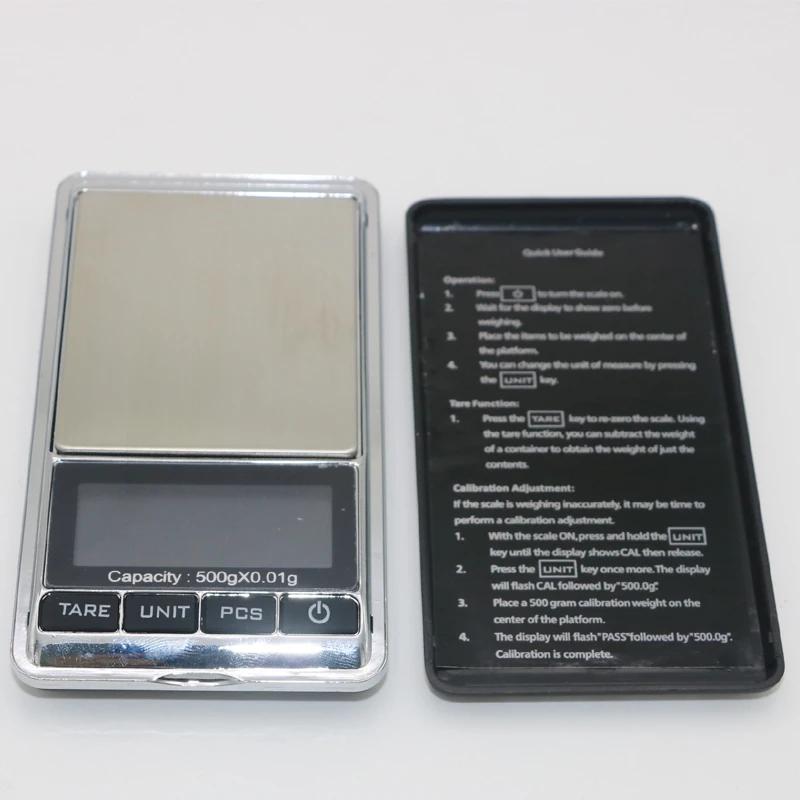 1pcs NEW 0.01g x 500g 500g POCKET SCALE 0.01 GRAM BALANCE lcd digital scale with black cover
1pcs NEW 0.01g x 500g 500g POCKET SCALE 0.01 GRAM BALANCE lcd digital scale with black cover