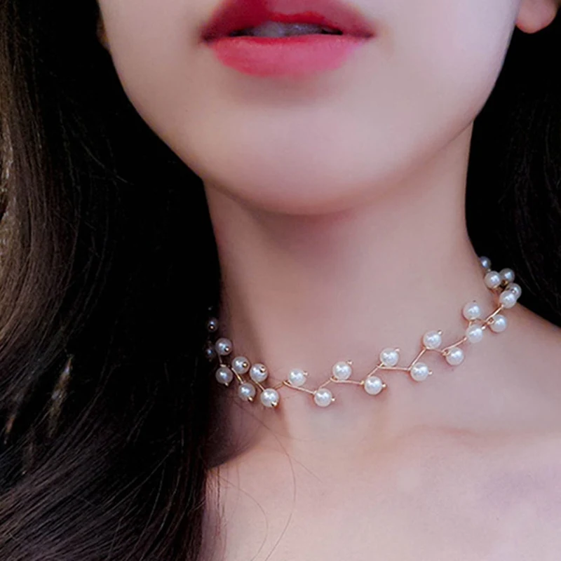 Korean Simple Simulated Pearl Clavicle Chain Female Bride Wedding Choker Necklace Women Neck Jewelry Collar Necklaces
Korean Simple Simulated Pearl Clavicle Chain Female Bride Wedding Choker Necklace Women Neck Jewelry Collar Necklaces