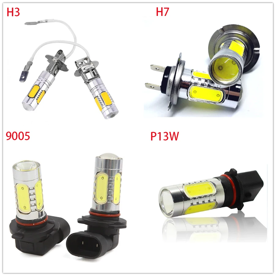 

Светодиодсветодиодный Автомобильные противотуманные светильник H3 H7 9005 9006 P13W COB 7,5 Вт с белой головкой, лампа для вождения, источник света, дневной стояночный ходовой светильник s 12 В, 2 шт.