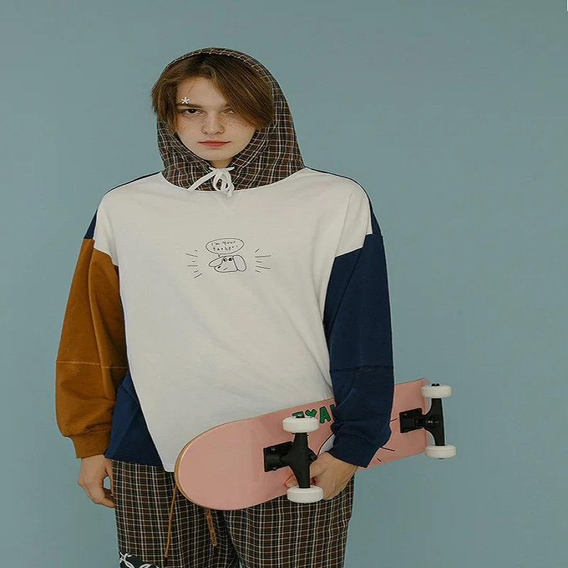 Letter Harajuku Casual Coat Two Layers Hat Pullover Stitching Plaid Hat Thick Loose Women Hoodies Sweatshirt Female
Letter Harajuku Casual Coat Two Layers Hat Pullover Stitching Plaid Hat Thick Loose Women Hoodies Sweatshirt Female