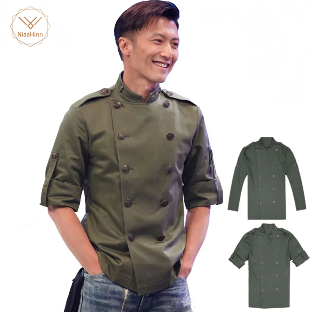 Men Short Sleeves Breathable Double-breasted Chef Food Service Cuisine Cook Workwear T-shirt Kitchen Work Uniforms Aprons New
Men Short Sleeves Breathable Double-breasted Chef Food Service Cuisine Cook Workwear T-shirt Kitchen Work Uniforms Aprons New