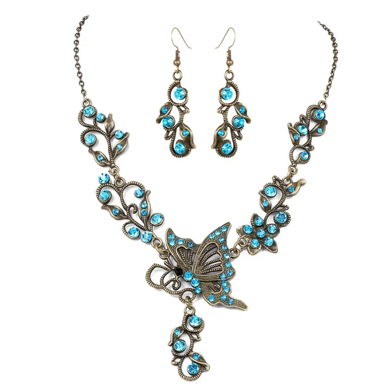 Crystal Butterfly Pendant Necklace Dangle Earrings Vintage Rhinestone Bridal Jewelry Set For Turkish African Nigerian Wedding
Crystal Butterfly Pendant Necklace Dangle Earrings Vintage Rhinestone Bridal Jewelry Set For Turkish African Nigerian Wedding