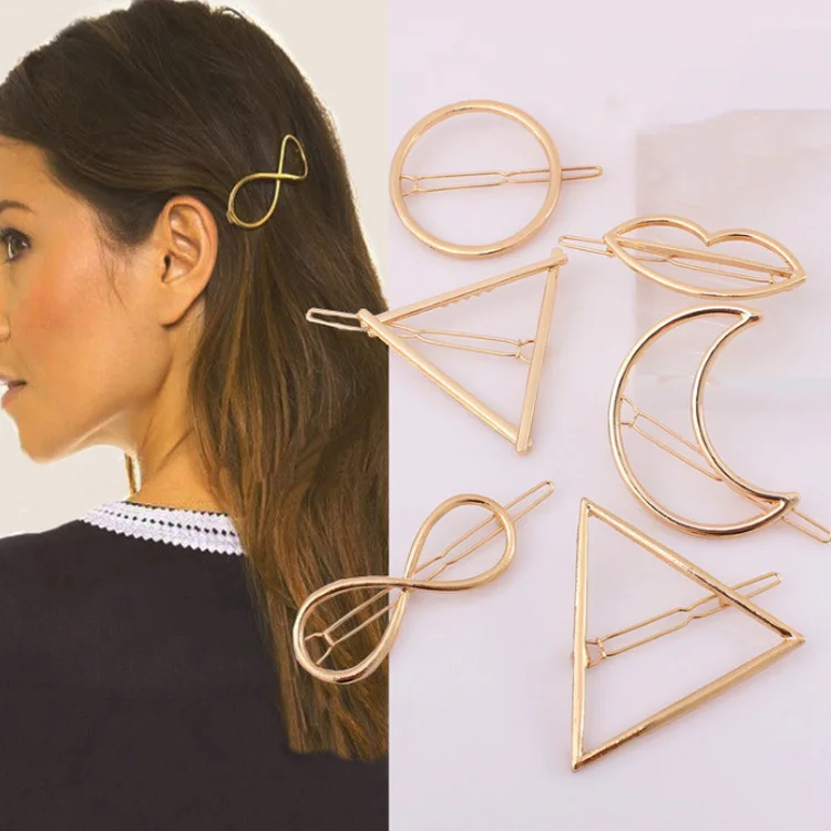 Fashion Woman Hair Accessories Triangle Hair Clip Pin Metal Geometric Alloy Hairband Moon Circle Hairgrip Barrette Girls Holder
Fashion Woman Hair Accessories Triangle Hair Clip Pin Metal Geometric Alloy Hairband Moon Circle Hairgrip Barrette Girls Holder