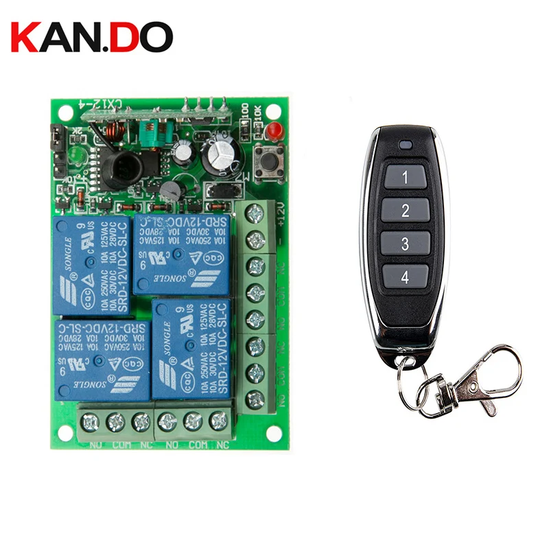 Smart Multiple DC 12V 24V 10A 315/433 MHz 4CH 4 CH Wireless Relay RF Remote Control Switch Receiver+1 2 3 4 Transmitter shutters
Smart Multiple DC 12V 24V 10A 315/433 MHz 4CH 4 CH Wireless Relay RF Remote Control Switch Receiver+1 2 3 4 Transmitter shutters
