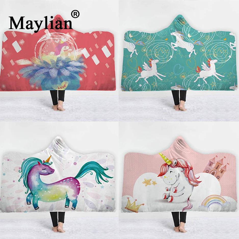 Cute unicorn Hooded Blanket Adults Microfiber Sherpa Fleece Wearable plush Throw Blanket on Bed Sofa Thick warm B72
Cute unicorn Hooded Blanket Adults Microfiber Sherpa Fleece Wearable plush Throw Blanket on Bed Sofa Thick warm B72