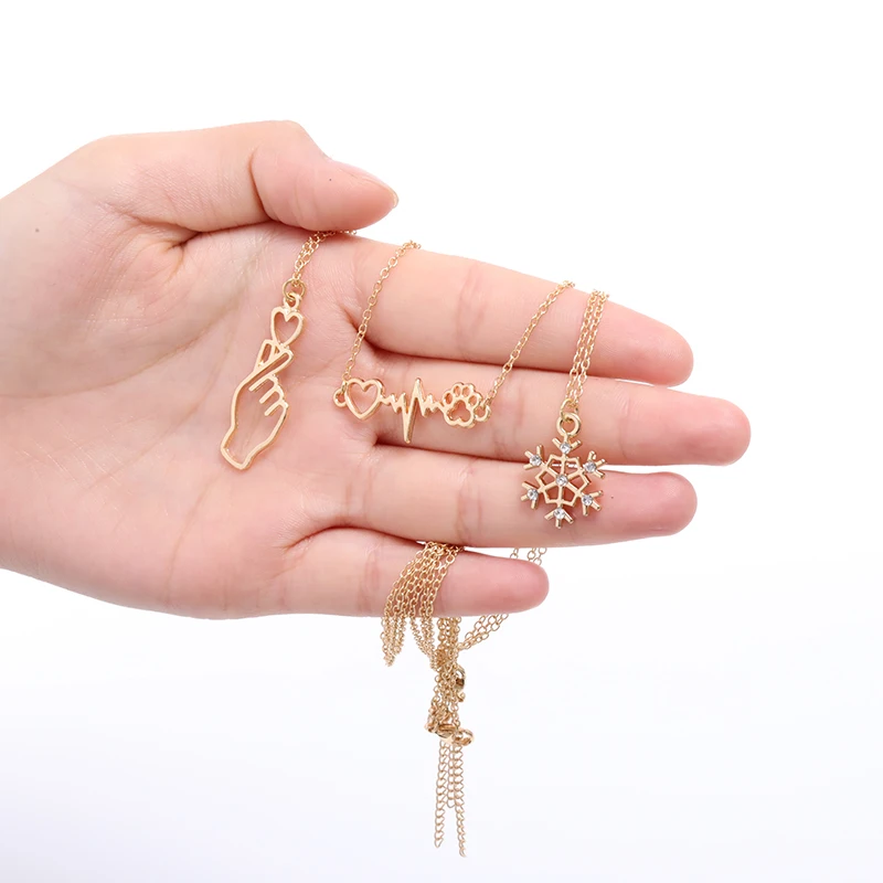 Snowflake Chain I Love Heart You Hand Gestures Sign Language charm Necklace geometric hollow Dog Cat Paw Heartbeat Wave Necklace
Snowflake Chain I Love Heart You Hand Gestures Sign Language charm Necklace geometric hollow Dog Cat Paw Heartbeat Wave Necklace
