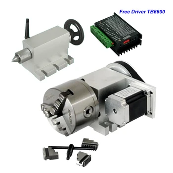 Center Height 65MM CNC Tailstock 3 Jaw 100MM Chuck CNC Rotary Axis A Axis 4th Axis TB6600 Stepper Motor Drive 
Center Height 65MM CNC Tailstock 3 Jaw 100MM Chuck CNC Rotary Axis A Axis 4th Axis TB6600 Stepper Motor Drive