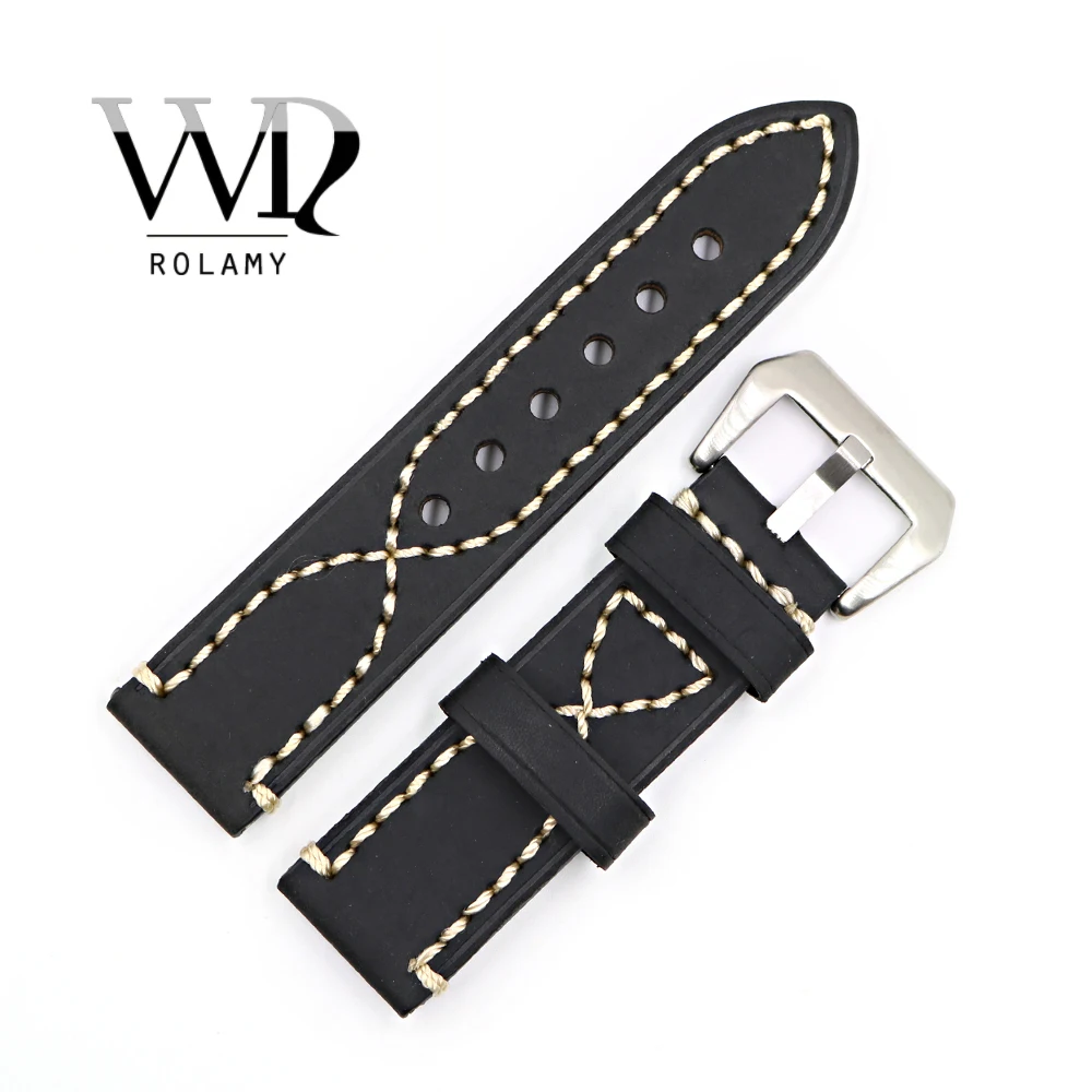 Rolamy 20 22 24 26mm Black Thick Strap Watch Band For Tag CARRERA Omega Montblanc Panerai Daytona Submariner Tissot
Rolamy 20 22 24 26mm Black Thick Strap Watch Band For Tag CARRERA Omega Montblanc Panerai Daytona Submariner Tissot