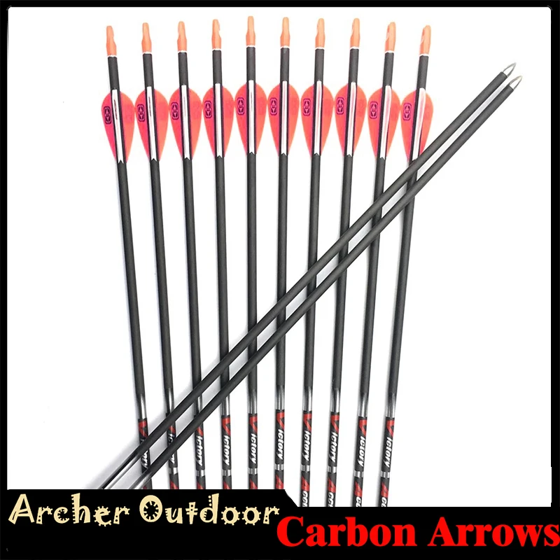 6/12pcs V6 Spine 350 400 600 700 800 900 Pure Carbon Arrow 30 Inch ID 4.2 mm Stainless Steel Point 80gr For Recurve Bow Arrows
6/12pcs V6 Spine 350 400 600 700 800 900 Pure Carbon Arrow 30 Inch ID 4.2 mm Stainless Steel Point 80gr For Recurve Bow Arrows