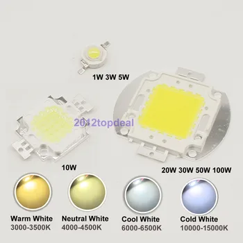 

High Power 1W 3W 5W 10W 20W 30W 50W 100W LED lamp Chip Warm Natural cool white 3000K 4500k 6500k 10000k