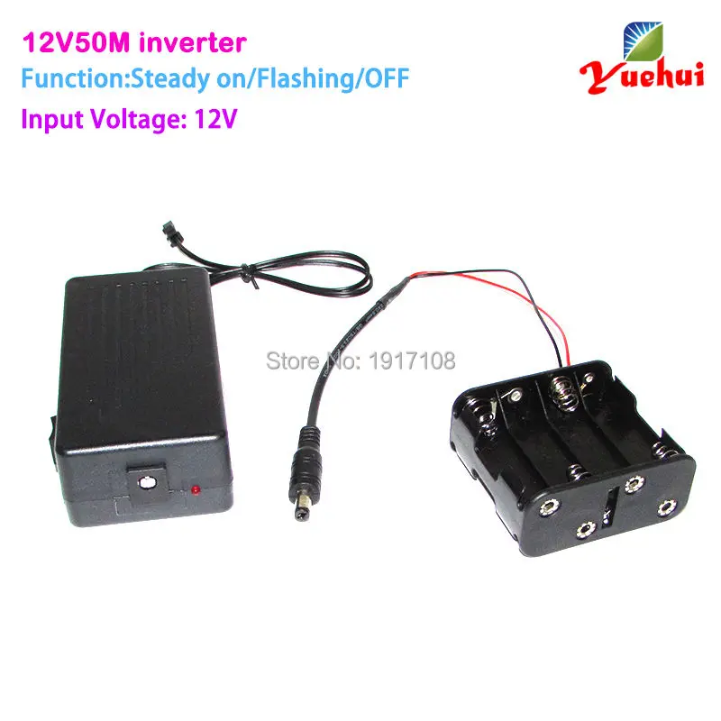 New DC12V EL inverter EL Driver with Cell box for 50M EL wire and strip powered by 8-AA battery For Flashing Glowing Party decor
New DC12V EL inverter EL Driver with Cell box for 50M EL wire and strip powered by 8-AA battery For Flashing Glowing Party decor