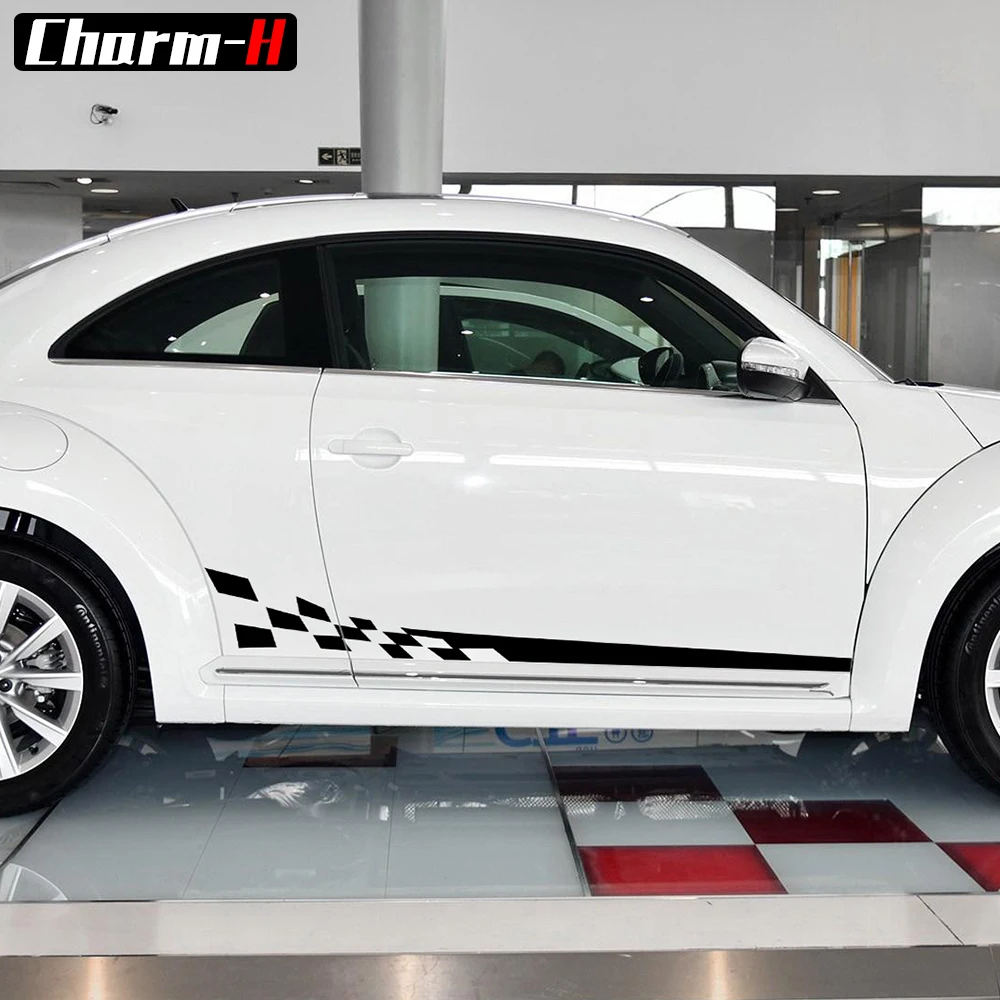 2pcs Car Styling Checkered Flag Door Side Stripes Body Vinyl Decal Stickers for Volkswagen Beetle 2011-Present Accessories
2pcs Car Styling Checkered Flag Door Side Stripes Body Vinyl Decal Stickers for Volkswagen Beetle 2011-Present Accessories