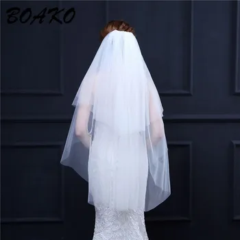 BOAKO Simple Two Layers Short Tulle Wedding Veils with Comb White Ivory Bridal Veils for Bride for Mariage Wedding Accessories
BOAKO Simple Two Layers Short Tulle Wedding Veils with Comb White Ivory Bridal Veils for Bride for Mariage Wedding Accessories