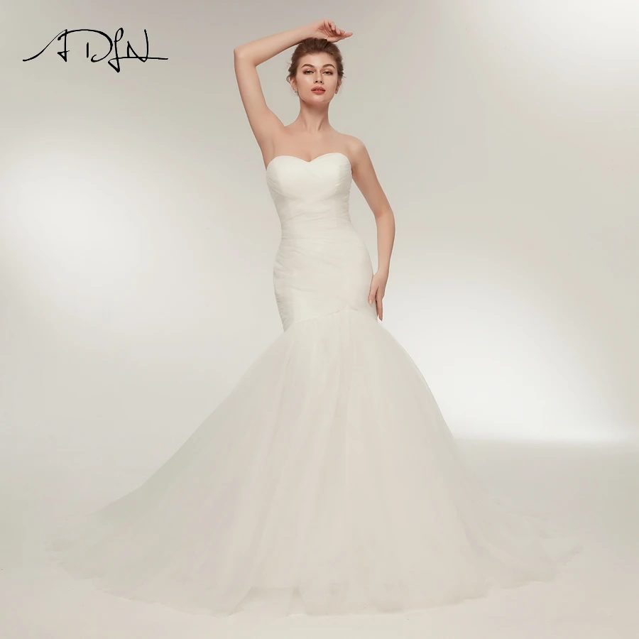 ADLN Sexy Mermaid Wedding Dress Vestido De Novia Sweetheart Sleeveless Pleats Cheap Bridal Gowns Lace-up Back
ADLN Sexy Mermaid Wedding Dress Vestido De Novia Sweetheart Sleeveless Pleats Cheap Bridal Gowns Lace-up Back