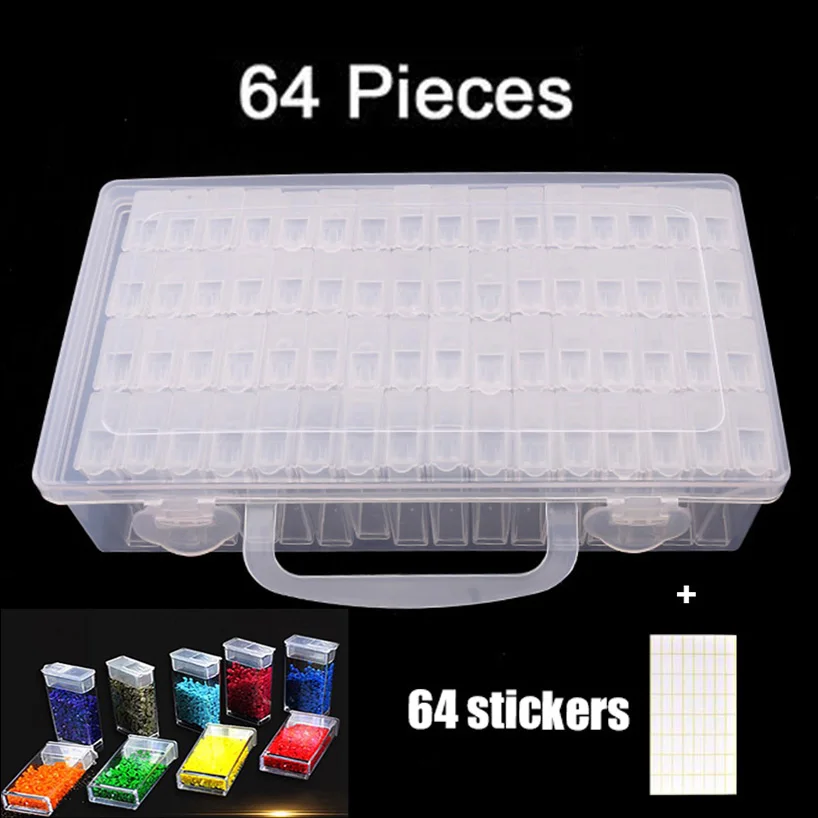 64/128 Grids Plastic Box Organizer Medicine Case diamond painting Storage Box Embroidery Storage Case Jewelry Accessories Tools
64/128 Grids Plastic Box Organizer Medicine Case diamond painting Storage Box Embroidery Storage Case Jewelry Accessories Tools