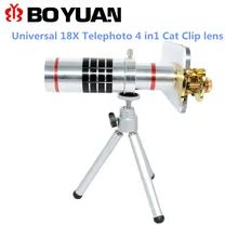 Lens Accessories Universal 18X Telephoto Lens Cat Clip Optical Zoom Camera Phone Lens withTripod Telescope Mobile Phone Lenses