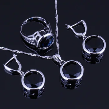 Magic Round Blue Cubic Zirconia Silver Plated Jewelry Sets Earrings Pendant Chain Ring V0008
Magic Round Blue Cubic Zirconia Silver Plated Jewelry Sets Earrings Pendant Chain Ring V0008