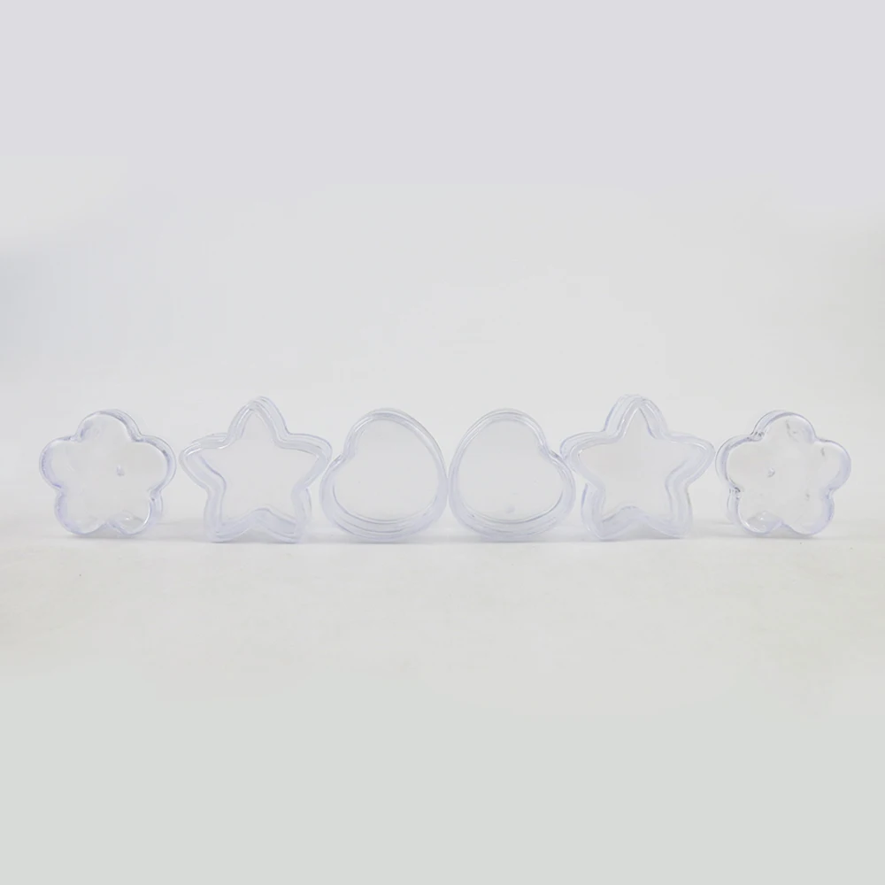50 x 5g Portable Small Plastic Jars Star / Flower / Heart Shape Pot Box Makeup Cosmetic Containers Clear Travelling Cream Jar
50 x 5g Portable Small Plastic Jars Star / Flower / Heart Shape Pot Box Makeup Cosmetic Containers Clear Travelling Cream Jar