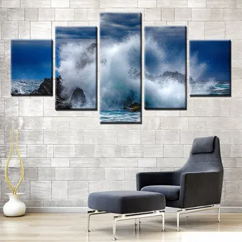 Huge Poster Art Prints Magnificent Seascape Sea Waves Crash on Reefs Picture Wall Art Canvas Painting for Living Room Wall Decor
Huge Poster Art Prints Magnificent Seascape Sea Waves Crash on Reefs Picture Wall Art Canvas Painting for Living Room Wall Decor