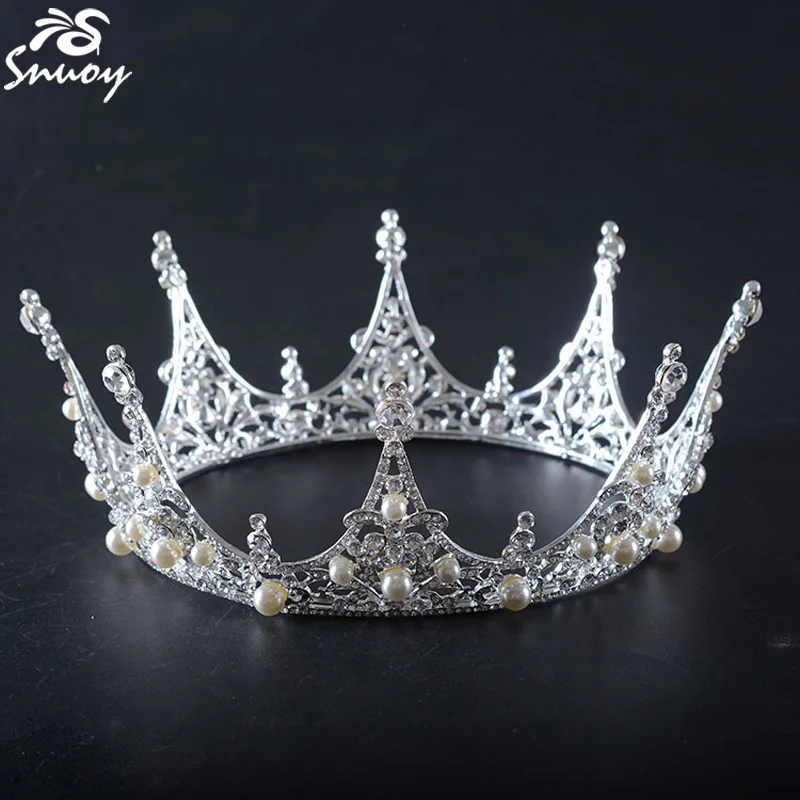 Snuoy Королевская корона для женщин свадебные аксессуары волос прозрачные стразы