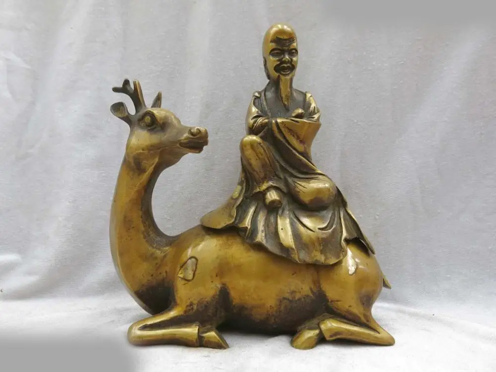 DS Fine brass censer China carved copper buddha on the deer incense burner Statue
DS Fine brass censer China carved copper buddha on the deer incense burner Statue