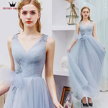 Elegant Blue Evening Dresses A-line Floor Length V-neck Tulle Lace Prom Party Dress Evening Gown 2020 New Fashion JK673
Elegant Blue Evening Dresses A-line Floor Length V-neck Tulle Lace Prom Party Dress Evening Gown 2020 New Fashion JK673