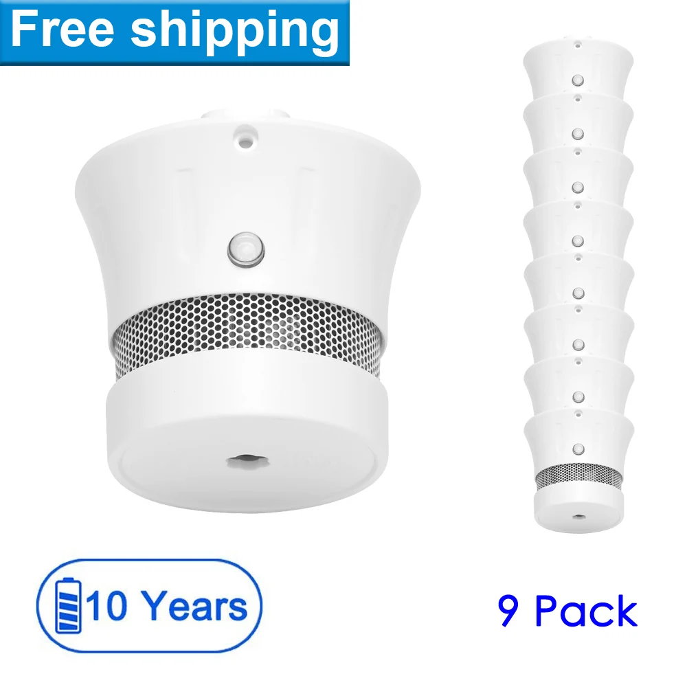 CPVan 9pcs/Lot smoke detector fire alarm rookmelder 10-years battery life EN14604 Listed CE certification smoke
CPVan 9pcs/Lot smoke detector fire alarm rookmelder 10-years battery life EN14604 Listed CE certification smoke