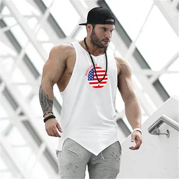 European and American summer male bodybuilding fitness vest loose American flag printed cotton sports running sleeveless T-shirt
European and American summer male bodybuilding fitness vest loose American flag printed cotton sports running sleeveless T-shirt