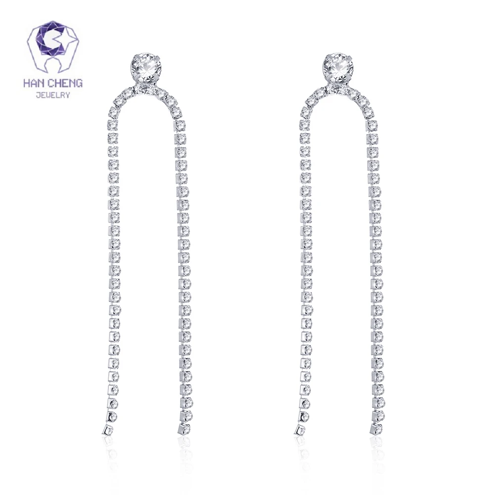 HanCheng New Fashion n shape Dangle Hanging two Silver Long Earring Rhinestone Drop Earrings For Women Jewelry brincos bijoux
HanCheng New Fashion n shape Dangle Hanging two Silver Long Earring Rhinestone Drop Earrings For Women Jewelry brincos bijoux