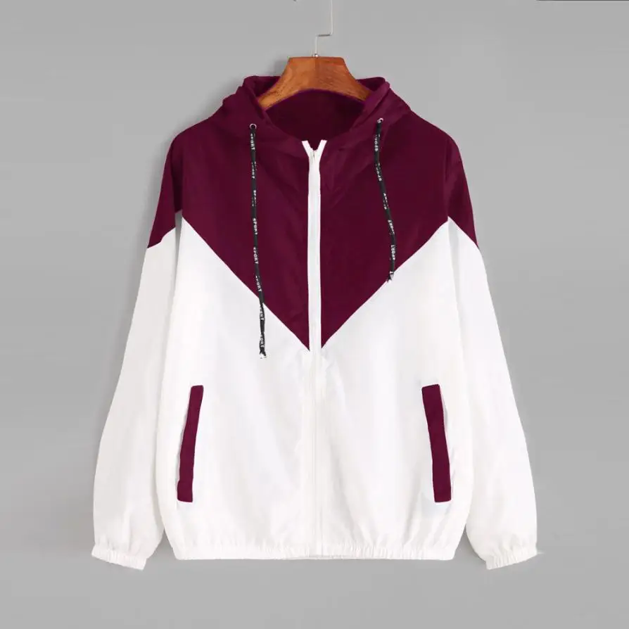 FeiTong Women Basic Jackets Female Zipper Pockets Casual Long Sleeves Coats Autumn Hooded Jacket Two Tone Windbreaker Jacket
FeiTong Women Basic Jackets Female Zipper Pockets Casual Long Sleeves Coats Autumn Hooded Jacket Two Tone Windbreaker Jacket