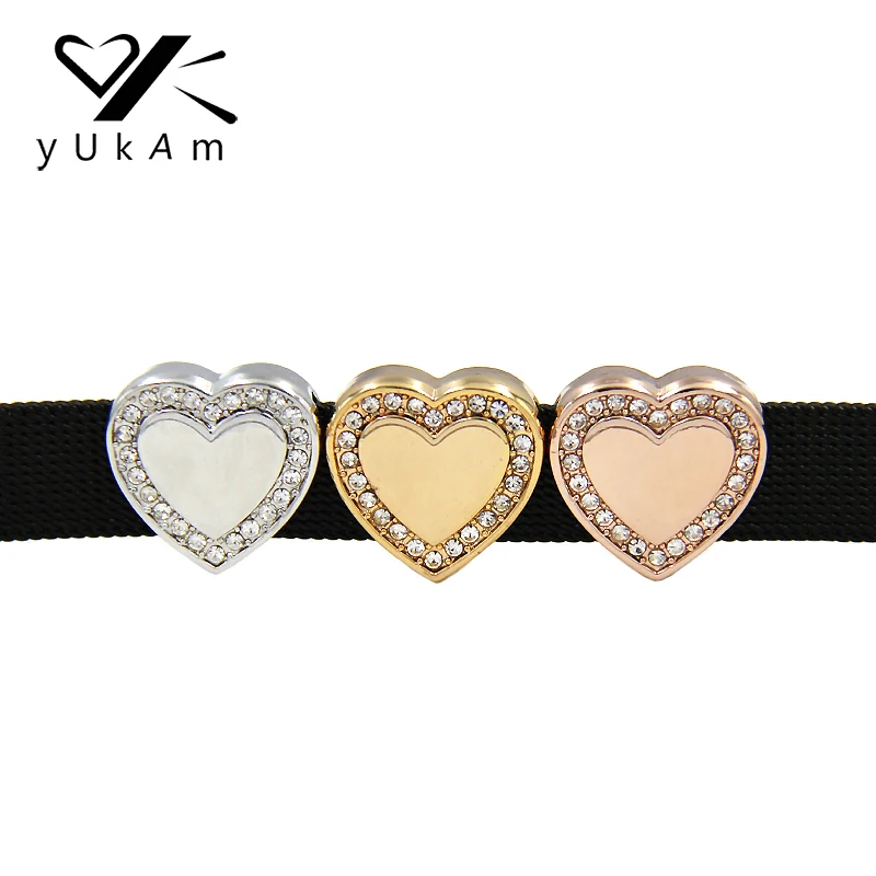 YUKAM Jewelry Rhinestones Small Big Silver Rose Gold Love Heart Slide Charms Keeper fit for Mesh Bracelet DIY Accessories Making
YUKAM Jewelry Rhinestones Small Big Silver Rose Gold Love Heart Slide Charms Keeper fit for Mesh Bracelet DIY Accessories Making