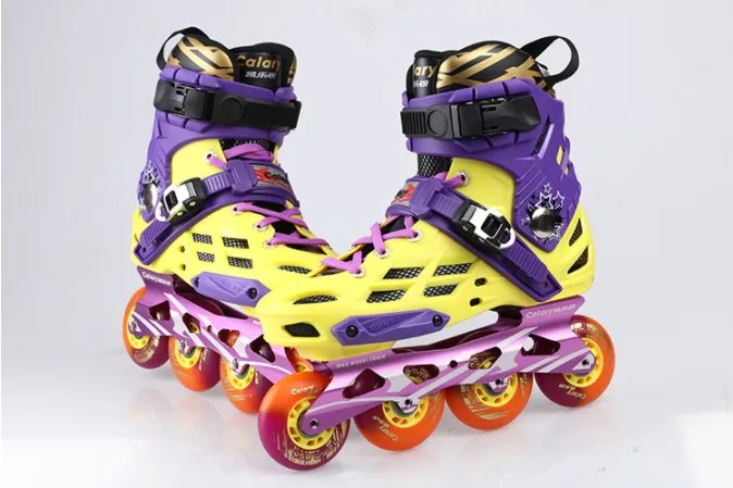 Image High quality!Adult Women Men Professional Roller Skating Inline Skates Shoes Durable Slalom Braking FSK Hockey Patines Rollerbla