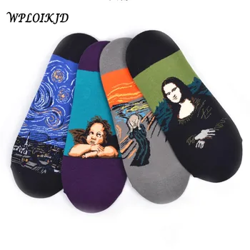 Men Harajuku Oil Painting Socks Casual Novelty Colorful Ankle Socks Combed Cotton Short Socks Cool Dot Dress Boat Funny Sokken
Men Harajuku Oil Painting Socks Casual Novelty Colorful Ankle Socks Combed Cotton Short Socks Cool Dot Dress Boat Funny Sokken
