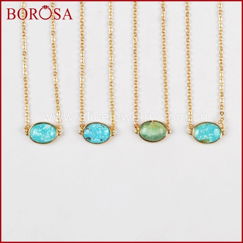 BOROSA Gold Color Green Oval Natural Turquoises Necklace,Fashion Drusy Blue Howlite Connector Pendant Necklace G0415-N
BOROSA Gold Color Green Oval Natural Turquoises Necklace,Fashion Drusy Blue Howlite Connector Pendant Necklace G0415-N