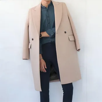 Autumn Wool Long Coat Men New Casual Thickening Trench Loose Thermal Single Button Windbreaker Wool Coat Men Overcoat Men A4085
Autumn Wool Long Coat Men New Casual Thickening Trench Loose Thermal Single Button Windbreaker Wool Coat Men Overcoat Men A4085