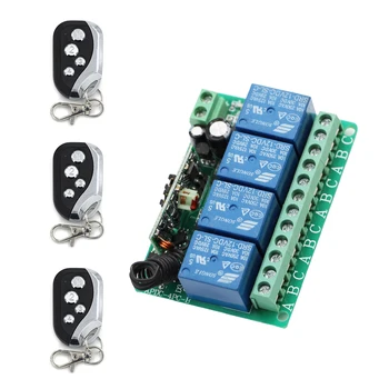 DC12V 4CH Relay 10A RF Wireless Remote Control Switch System Receiver & 3pcs Transmitter Wireless Lighting Switch For Smart Home
DC12V 4CH Relay 10A RF Wireless Remote Control Switch System Receiver & 3pcs Transmitter Wireless Lighting Switch For Smart Home