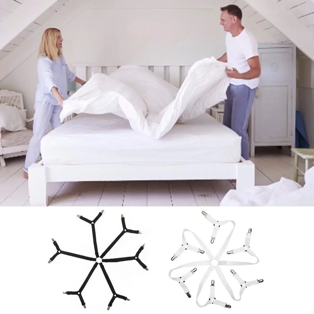 Six-sided Adjustable Elastic Fitted Sheet Straps Crisscross Bed Fixing Strap For Hide-a-beds Quilt Sheet Anti-Slip Retainer
Six-sided Adjustable Elastic Fitted Sheet Straps Crisscross Bed Fixing Strap For Hide-a-beds Quilt Sheet Anti-Slip Retainer