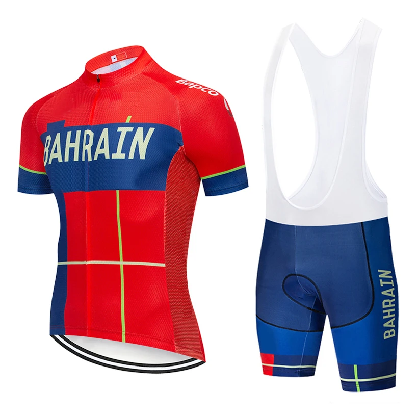 

New 2019 TEAM BAHRAIN Cycling team jersey 12D bike pants suit mens summer quick dry pro BICYCLING shirts Maillot Culotte wear