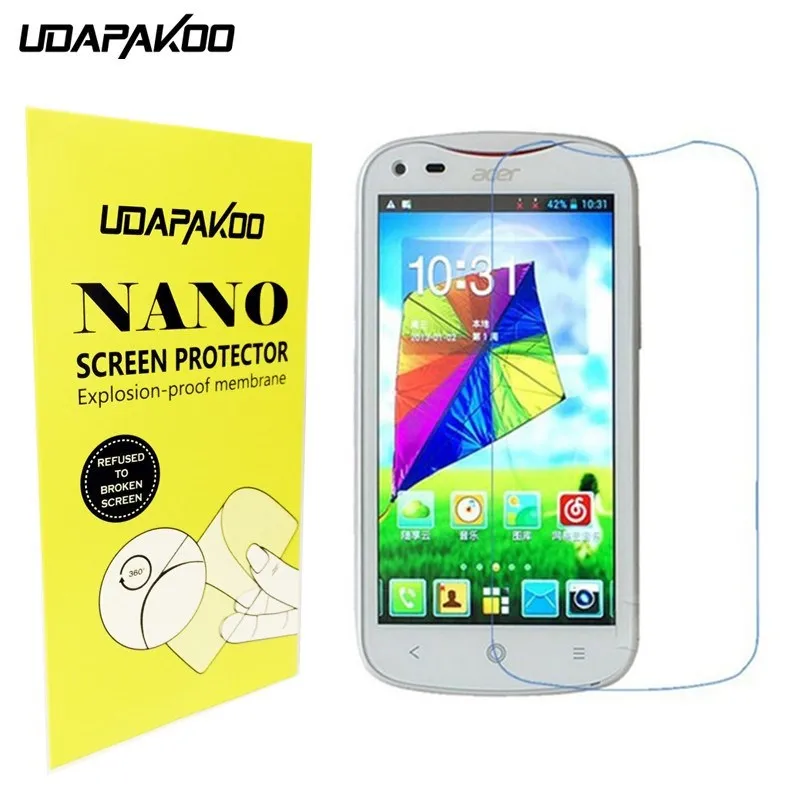 

Soft Glass film Nano Explosion-proof glass Screen Protector For Acer Liquid E2 Duo V370 E1 E3 Liquid Z5 Z150 Duo E700 Jade S55