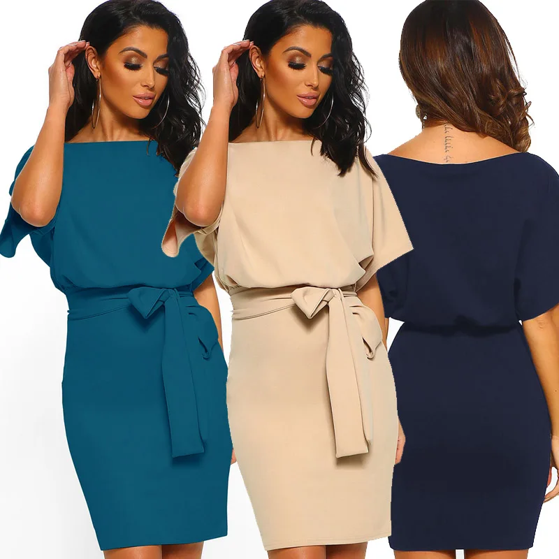 Women 2019 Summer Mini Dress Fashion Slim Office Dress Black Sashes Casual Dress Bandage Wrap Package Hips Sexy Female Vestidos
Women 2019 Summer Mini Dress Fashion Slim Office Dress Black Sashes Casual Dress Bandage Wrap Package Hips Sexy Female Vestidos