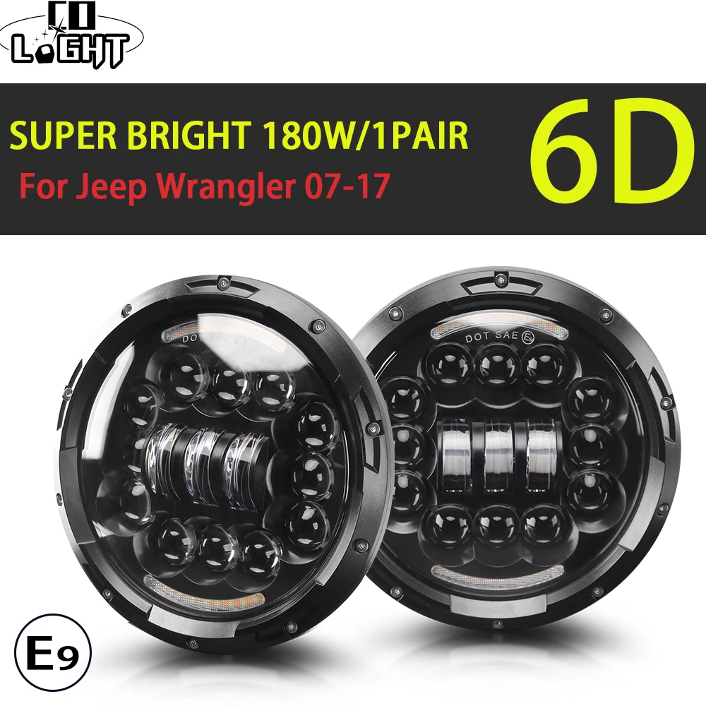 CO LIGHT 7inch LED Headlights Angle Eyes Turn Singal 180W Hi/Low 7" Round Headlamp DRL 12V 24V for Lada 4x4 Niva Land Rover Jeep
CO LIGHT 7inch LED Headlights Angle Eyes Turn Singal 180W Hi/Low 7" Round Headlamp DRL 12V 24V for Lada 4x4 Niva Land Rover Jeep