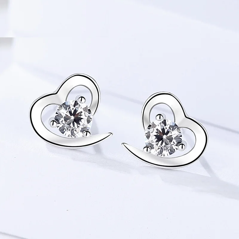 Genuine 925 sterling silver Heart-shaped Earrings studs Female Love-heart Zircon Earrings stud for women fine jewelry
Genuine 925 sterling silver Heart-shaped Earrings studs Female Love-heart Zircon Earrings stud for women fine jewelry