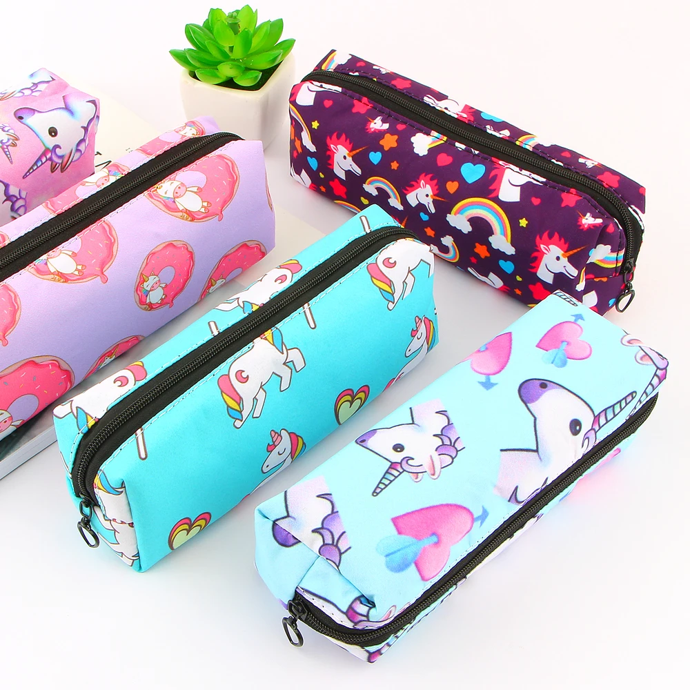 Unicorn Pencil Case Canvas School Supplies Stationery Gift Students Cute Pencil Box Pencil Bag Stationery Office School Supplies 10