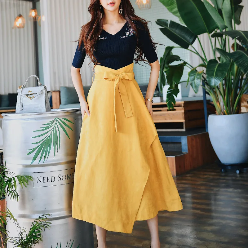 Dabuwawa Spring New Asymmetrical High Waist Long Skirts for Girls Office Lady Women 2019 Fashion Lace-up A-Line Skirt DN1ASK002
Dabuwawa Spring New Asymmetrical High Waist Long Skirts for Girls Office Lady Women 2019 Fashion Lace-up A-Line Skirt DN1ASK002