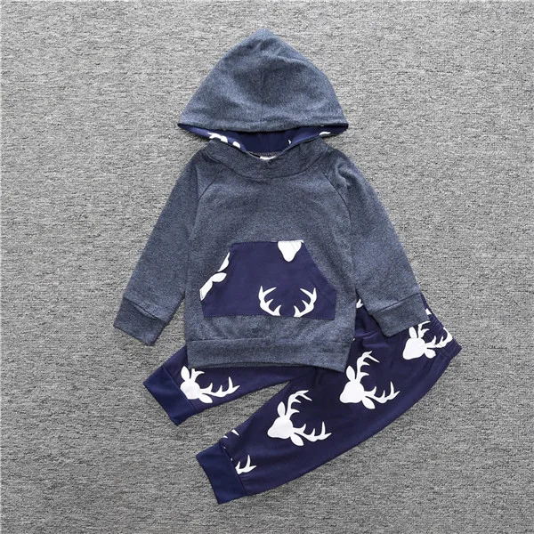 2017 Fashion Newborn Baby's Set boys Clothing Set Infant Toddler Long Sleeve Hooded Deer Shirt+Pants 2pcs Children Clothes Suit
2017 Fashion Newborn Baby's Set boys Clothing Set Infant Toddler Long Sleeve Hooded Deer Shirt+Pants 2pcs Children Clothes Suit