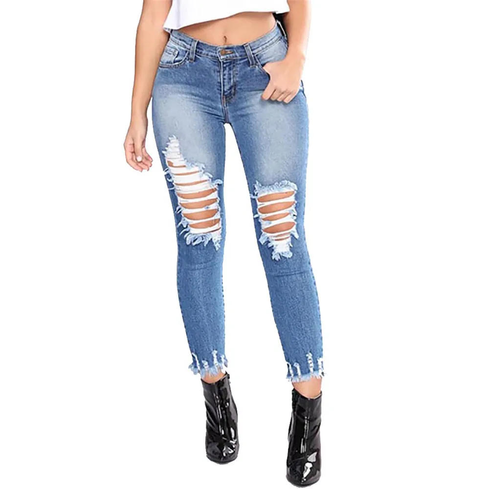 JAYCOSIN Women's Clothing Low Waist Stretch Jeans Ladies Fashion Casual Slim Sexy Skinny Distressed Hole Ripped Pencil Pants
JAYCOSIN Women's Clothing Low Waist Stretch Jeans Ladies Fashion Casual Slim Sexy Skinny Distressed Hole Ripped Pencil Pants