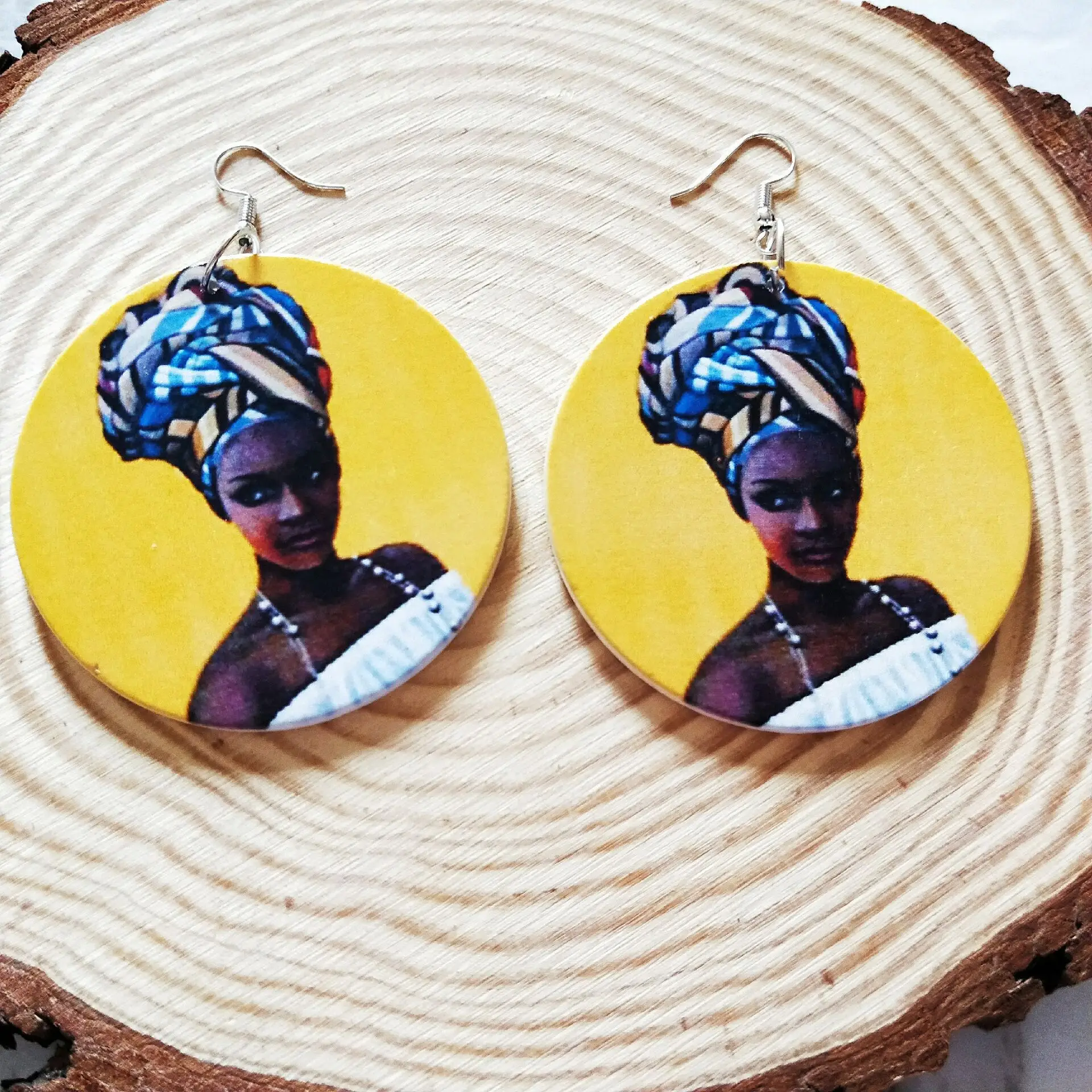 African Earrings Wooden Round Ethnic Dangle Earrings Retro Portrait for Women Aretes Femme Mujer Party Fashion Jewelry Gift
African Earrings Wooden Round Ethnic Dangle Earrings Retro Portrait for Women Aretes Femme Mujer Party Fashion Jewelry Gift