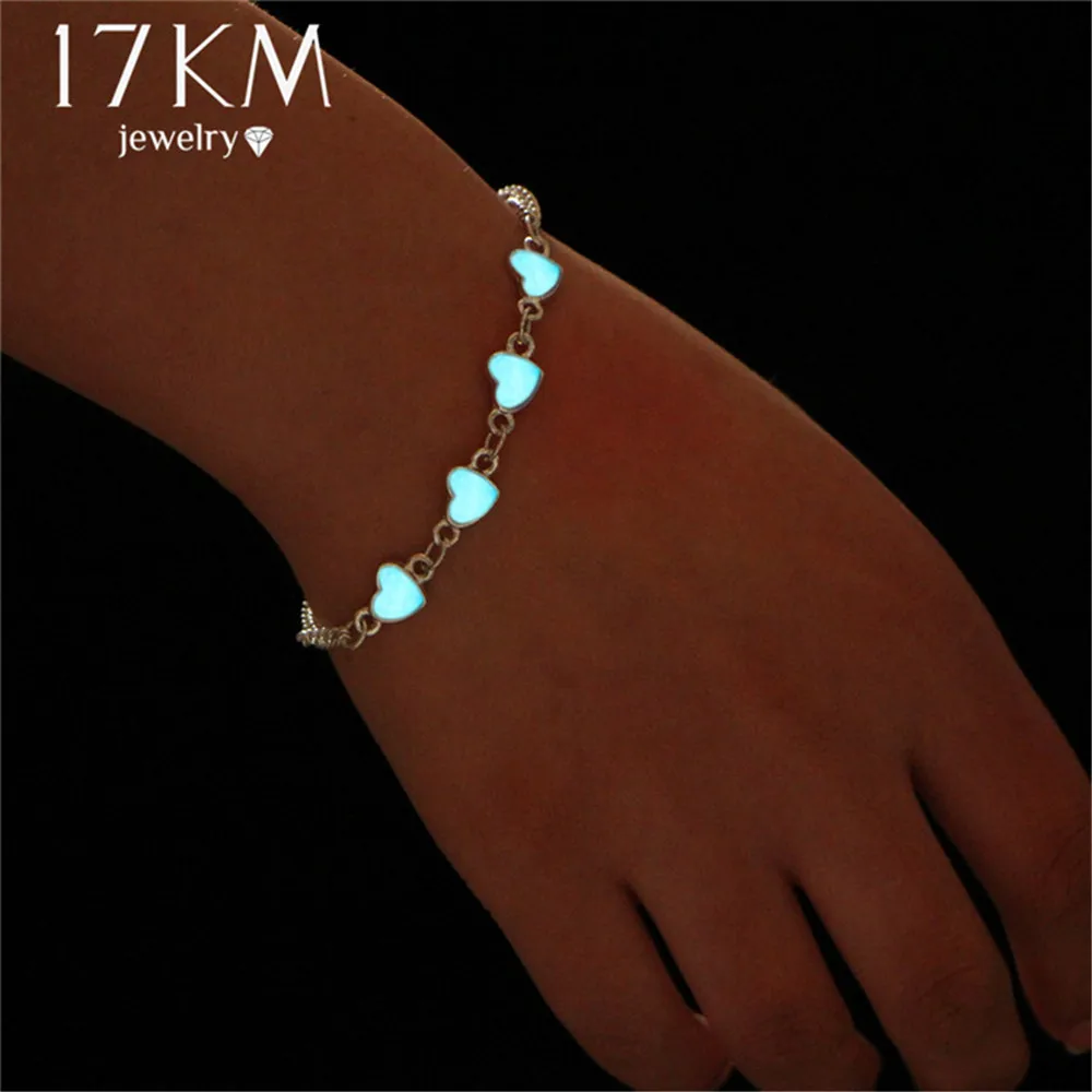 17KM Luminous Heart Pendant Bracelets For Women Pretty Punk Bracelet Lover Bangles Party Fashion Female Bracelet Jewelry Gift
17KM Luminous Heart Pendant Bracelets For Women Pretty Punk Bracelet Lover Bangles Party Fashion Female Bracelet Jewelry Gift