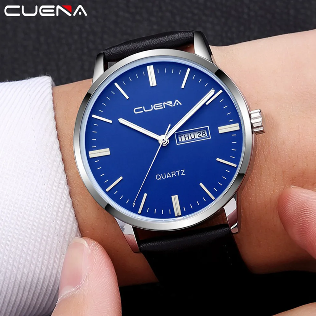 men's watches top luxury brand Fashion Faux Leather Mens Blue Ray Glass Quartz Analog Watches With Calen erkek kol saati
men's watches top luxury brand Fashion Faux Leather Mens Blue Ray Glass Quartz Analog Watches With Calen erkek kol saati