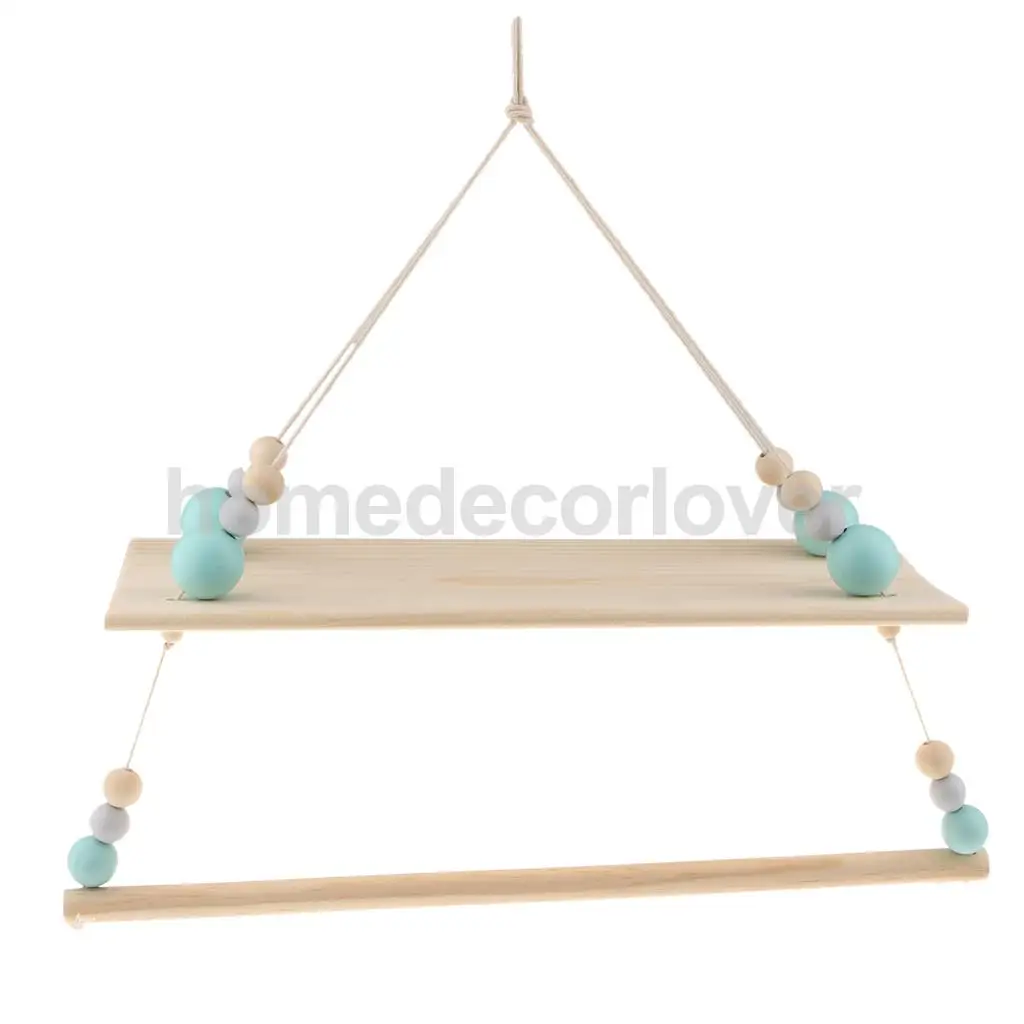 Wall Hanging Wooden Shelves Floating Wall Shelf Home Decor Baby Kids Room Storage Holder Hanger